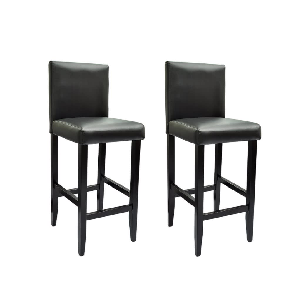 vidaXL Bancos de bar 2 pcs couro artificial preto
